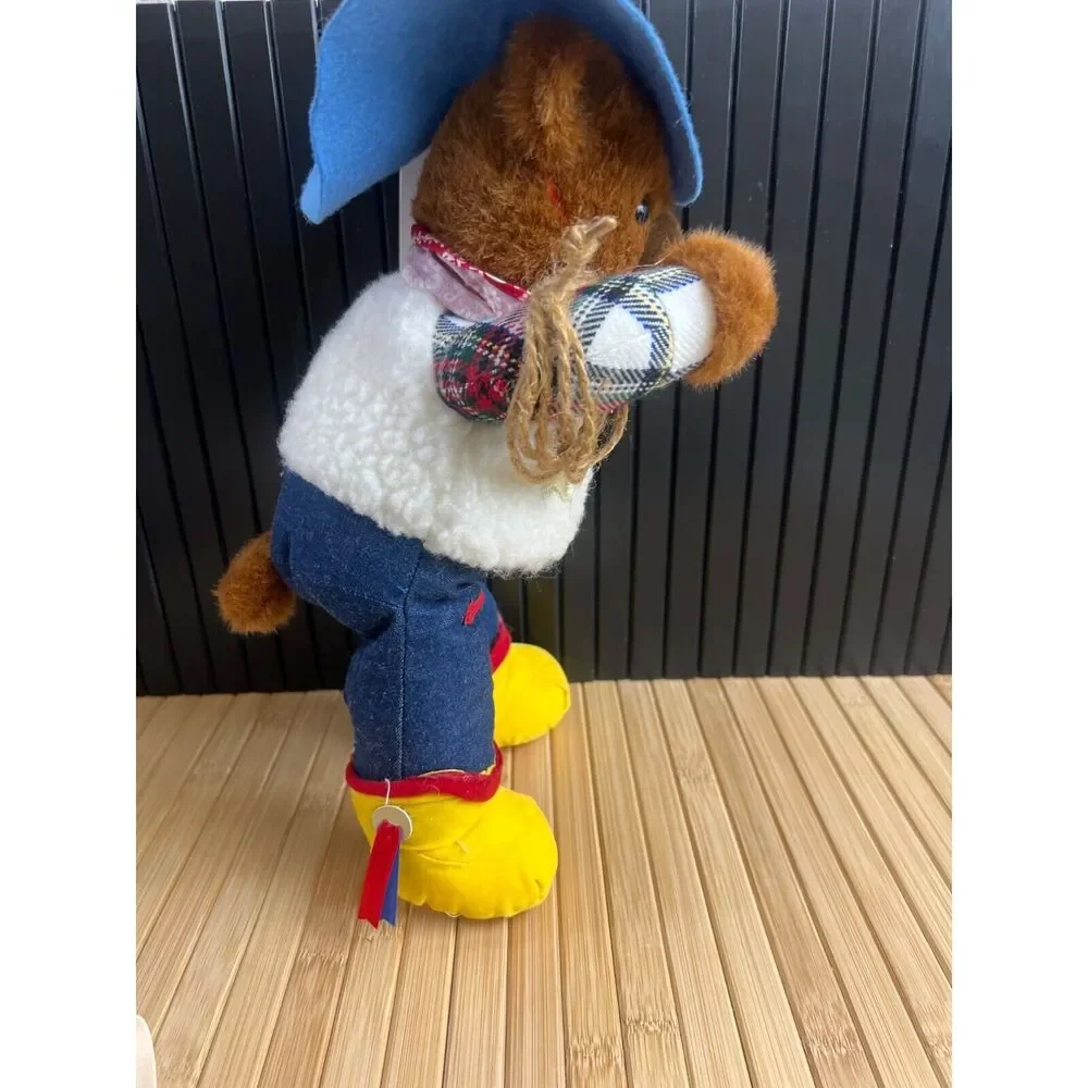 Vintage 1993 Christmas Cowboy Bear Plush Western Holiday Teddy Stuffed Animal